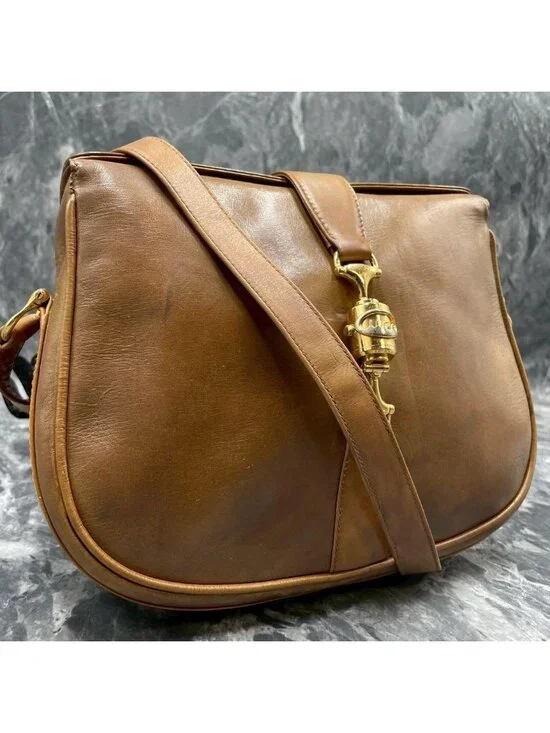 Gucci Shoulder Bag Brown Leather Horsebit - Picture 1 of 10